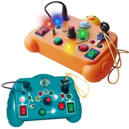 Montessori Busy Board Sensory Toy with LED Light and Switch Controls
