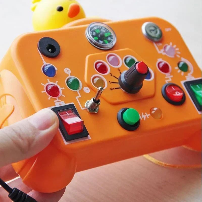 Montessori Busy Board Sensory Toy with LED Light and Switch Controls