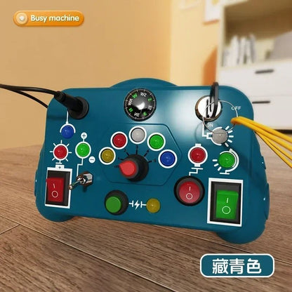 Montessori Busy Board Sensory Toy with LED Light and Switch Controls