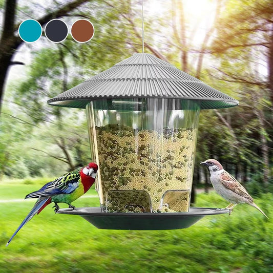 Automatic Multi-Hole Outdoor Bird Feeder Nut Dispenser