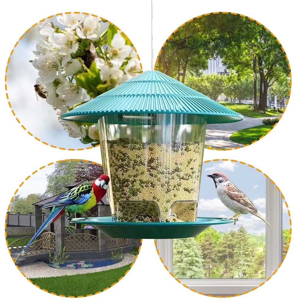 Automatic Multi-Hole Outdoor Bird Feeder Nut Dispenser