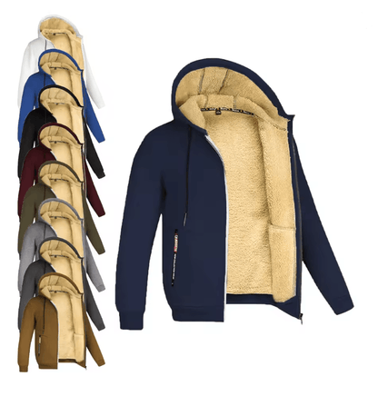 Mens Full Zip Fleece Hoodie Casual Winter Jacket for Sports and Streetwear