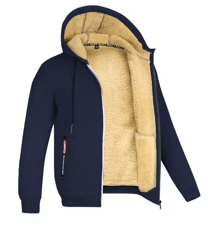 Mens Full Zip Fleece Hoodie Casual Winter Jacket for Sports and Streetwear