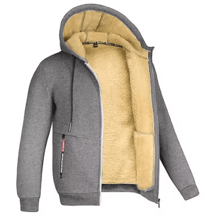 Mens Full Zip Fleece Hoodie Casual Winter Jacket for Sports and Streetwear