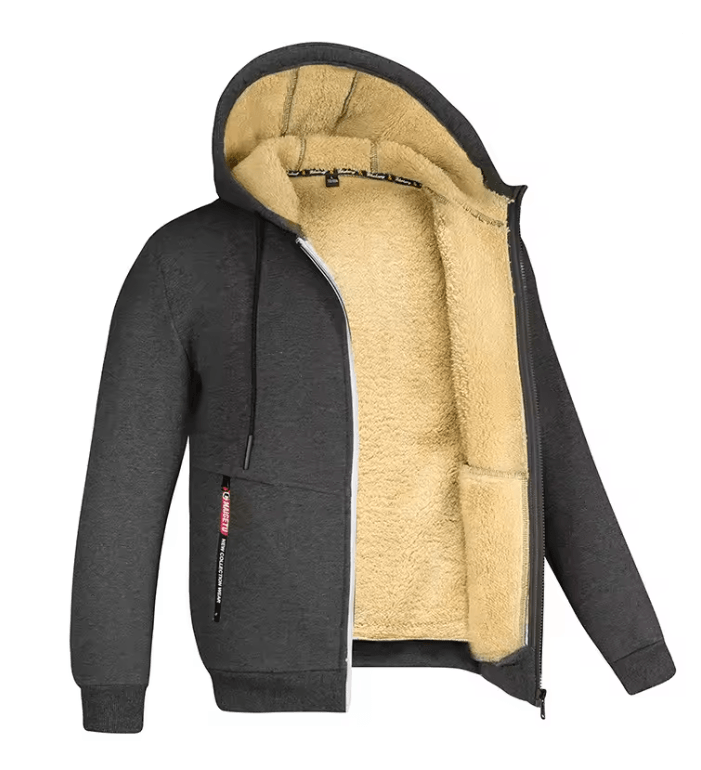 Mens Full Zip Fleece Hoodie Casual Winter Jacket for Sports and Streetwear