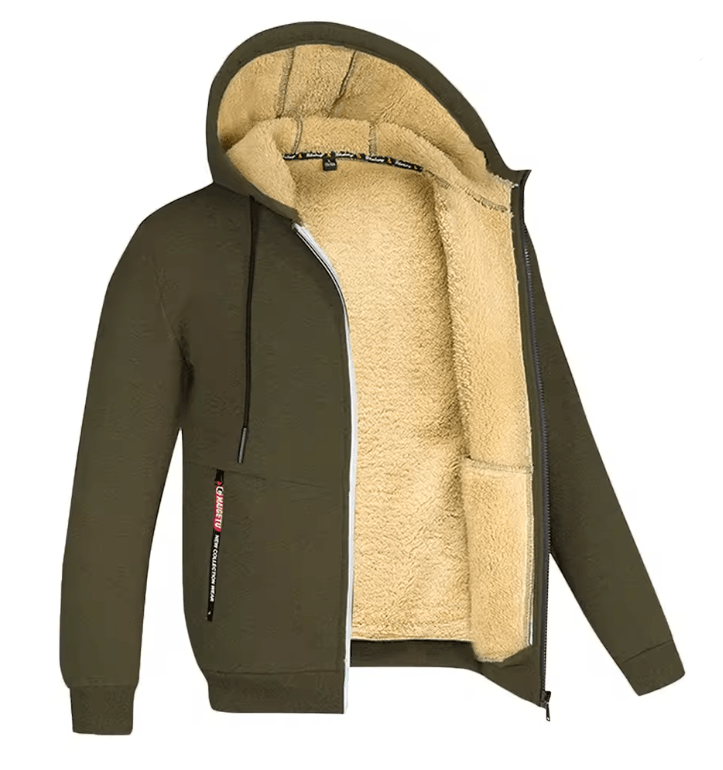 Mens Full Zip Fleece Hoodie Casual Winter Jacket for Sports and Streetwear