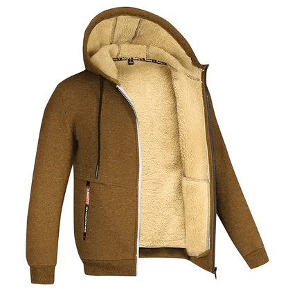 Mens Full Zip Fleece Hoodie Casual Winter Jacket for Sports and Streetwear