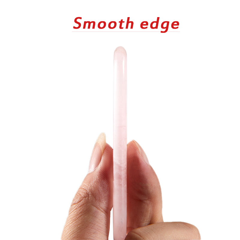 Rose Quartz Gua Sha Tools, Natural Stone Jade Gouache Scraper Neck Massager for Face Lifting, Wrinkle Remover & Beauty