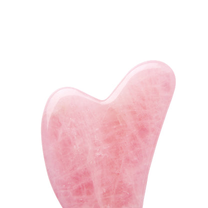 Rose Quartz Gua Sha Tools, Natural Stone Jade Gouache Scraper Neck Massager for Face Lifting, Wrinkle Remover & Beauty