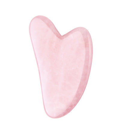 Rose Quartz Gua Sha Tools, Natural Stone Jade Gouache Scraper Neck Massager for Face Lifting, Wrinkle Remover & Beauty