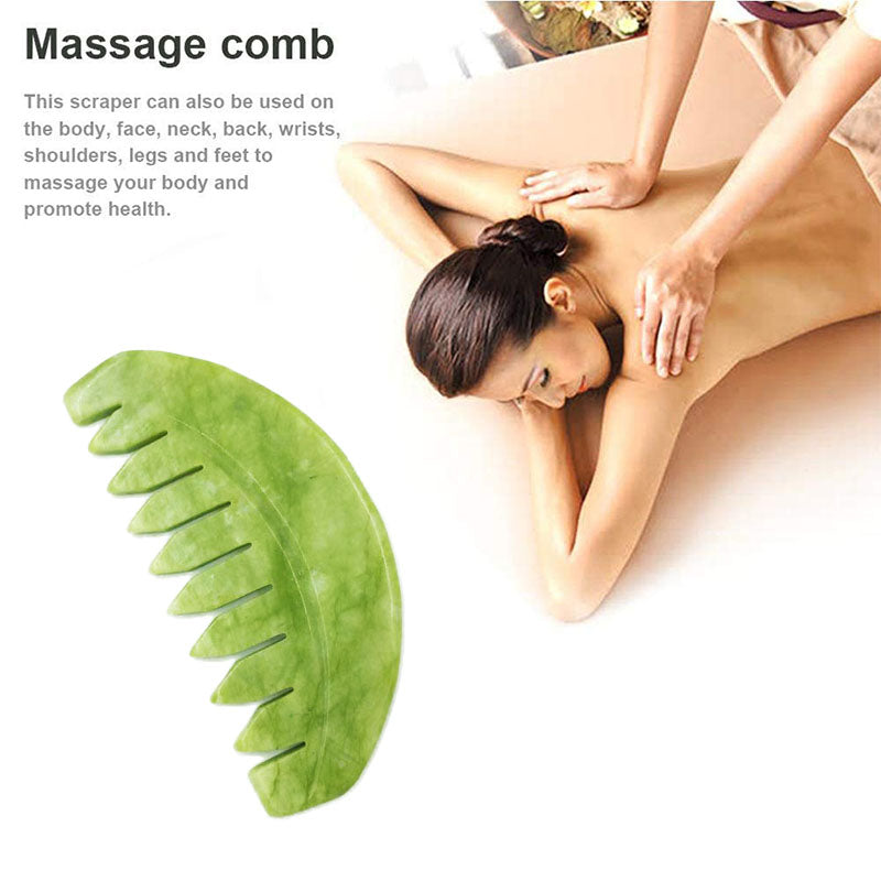 Natural Jade Comb Gua Sha Board Jade Massager for SPA Acupuncture Body Scraping Gouache Scraper Facial Skin Beauty Tool