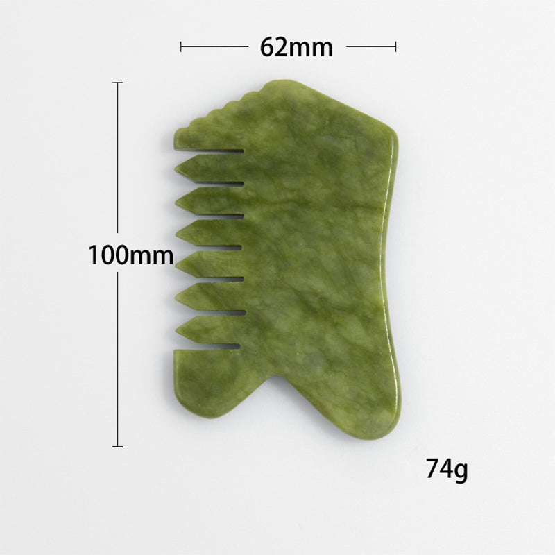 Natural Jade Comb Gua Sha Board Jade Massager for SPA Acupuncture Body Scraping Gouache Scraper Facial Skin Beauty Tool