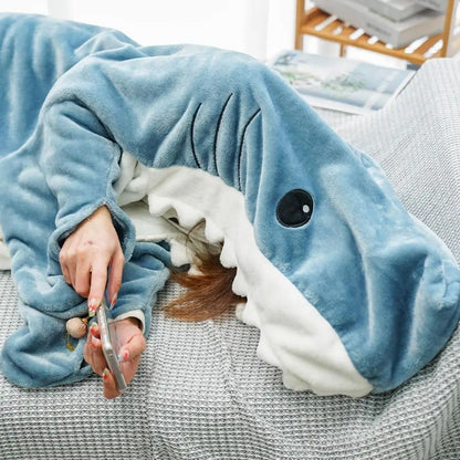 Wearable Shark Sleeping Bag Pajamas Blanket