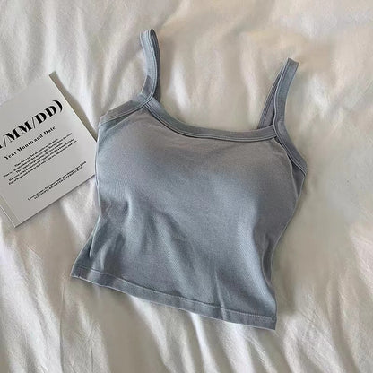 Womens Sexy Sleeveless Crop Top Soft Stretch Tube Top Camisole Fashion Vest