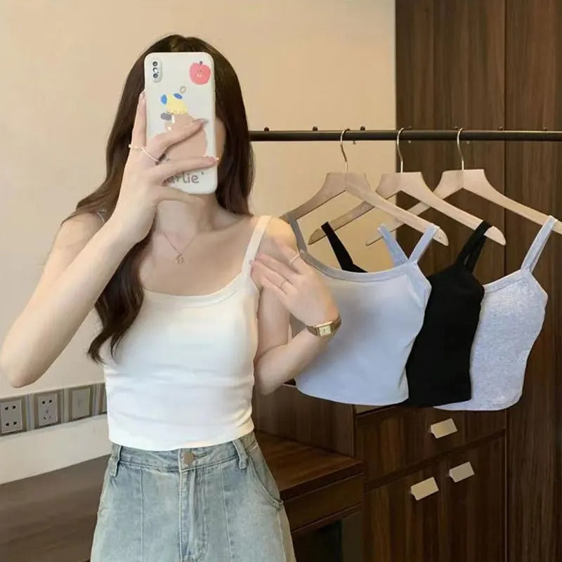 Womens Sexy Sleeveless Crop Top Soft Stretch Tube Top Camisole Fashion Vest