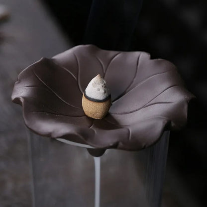 Backflow Incense Burner with Windproof Cover for Home and Office Decor