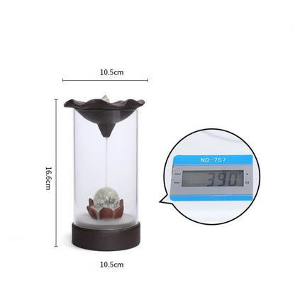 Backflow Incense Burner with Windproof Cover for Home and Office Decor