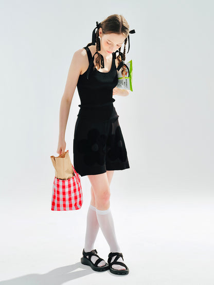 Basic Black Sling Tank Top, Soft Knit Daily Wear for an Effortless, Stylish Look