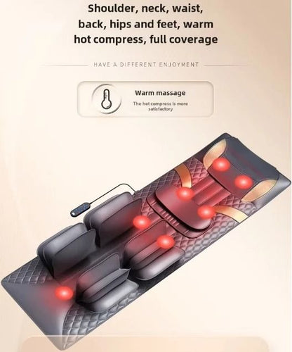 Full Body Heated Vibration Massage Mat with Airbag Traction and Remote Control