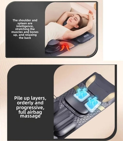 Full Body Heated Vibration Massage Mat with Airbag Traction and Remote Control
