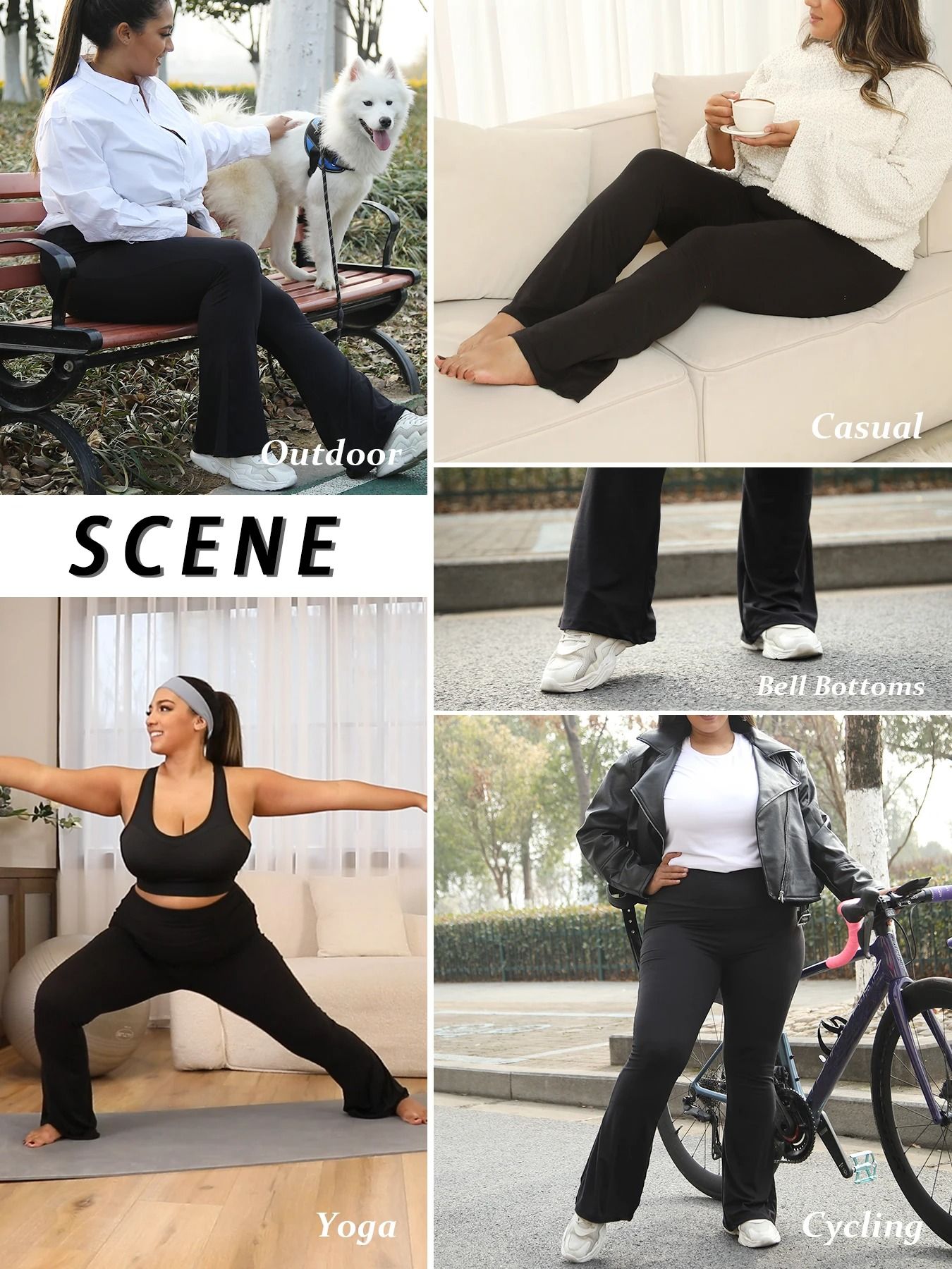 Plus Size Super Soft High Waisted Flare Leggings Tummy Control Bell Bottoms