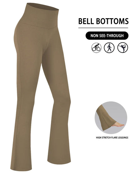 Plus Size Super Soft High Waisted Flare Leggings Tummy Control Bell Bottoms