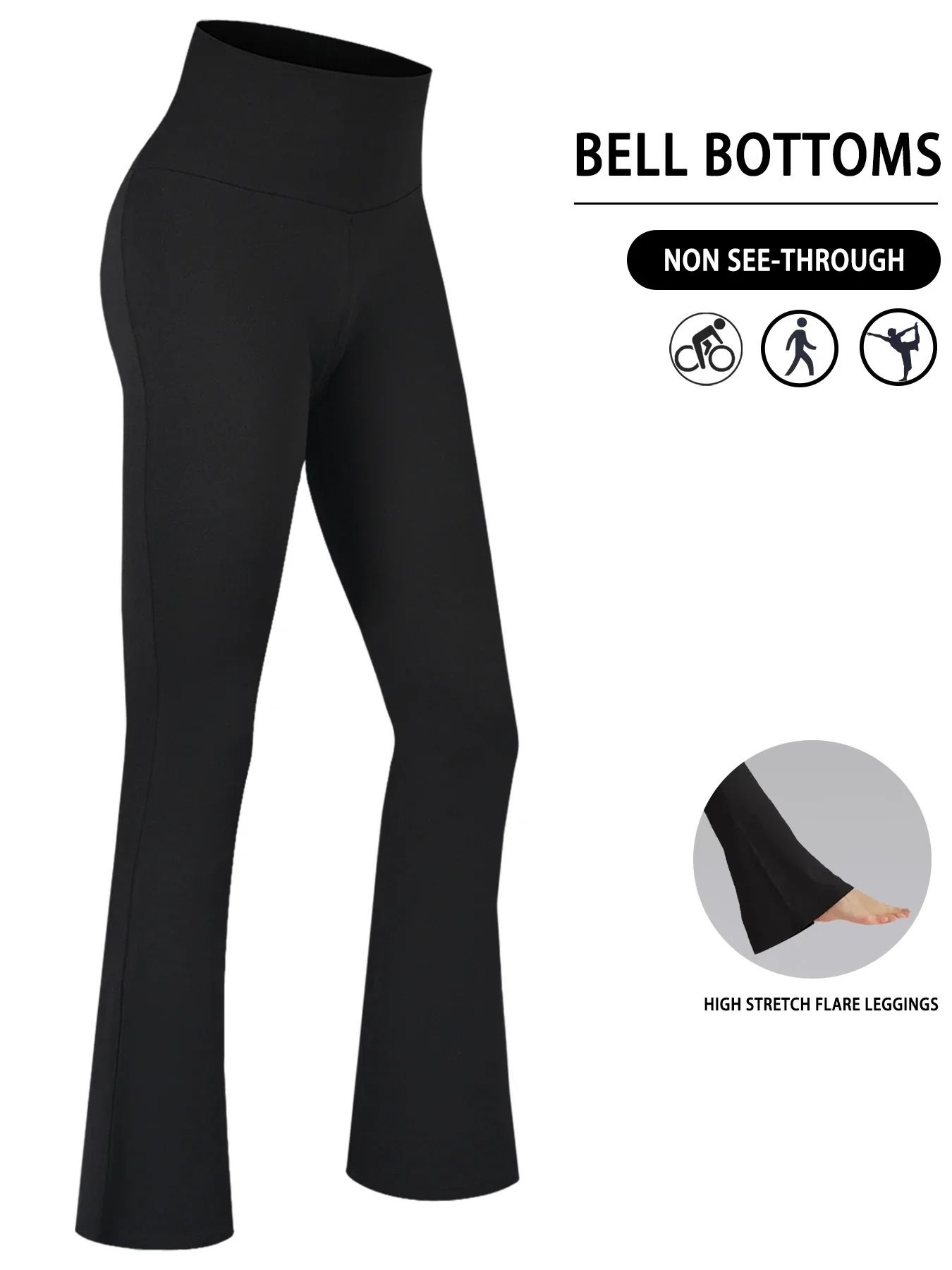 Plus Size Super Soft High Waisted Flare Leggings Tummy Control Bell Bottoms