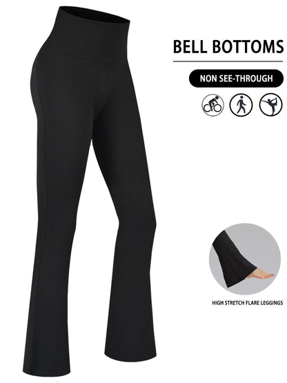 Plus Size Super Soft High Waisted Flare Leggings Tummy Control Bell Bottoms