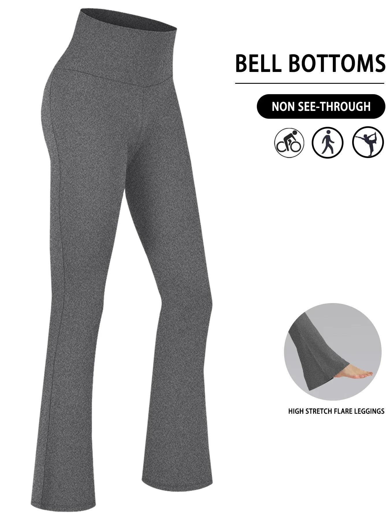 Plus Size Super Soft High Waisted Flare Leggings Tummy Control Bell Bottoms