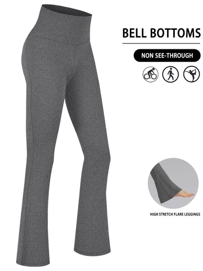 Plus Size Super Soft High Waisted Flare Leggings Tummy Control Bell Bottoms