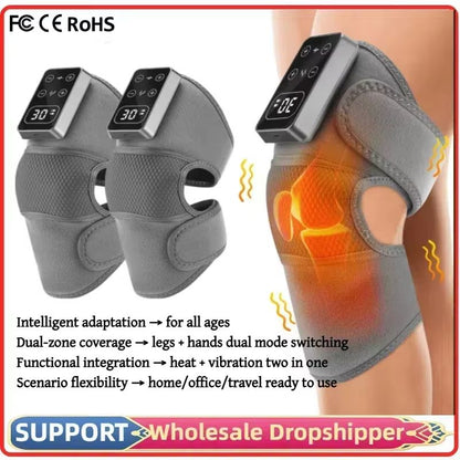 Electric Knee Massager with Heat & Vibration – Joint Pain Relief and Muscle Relaxation Pad
