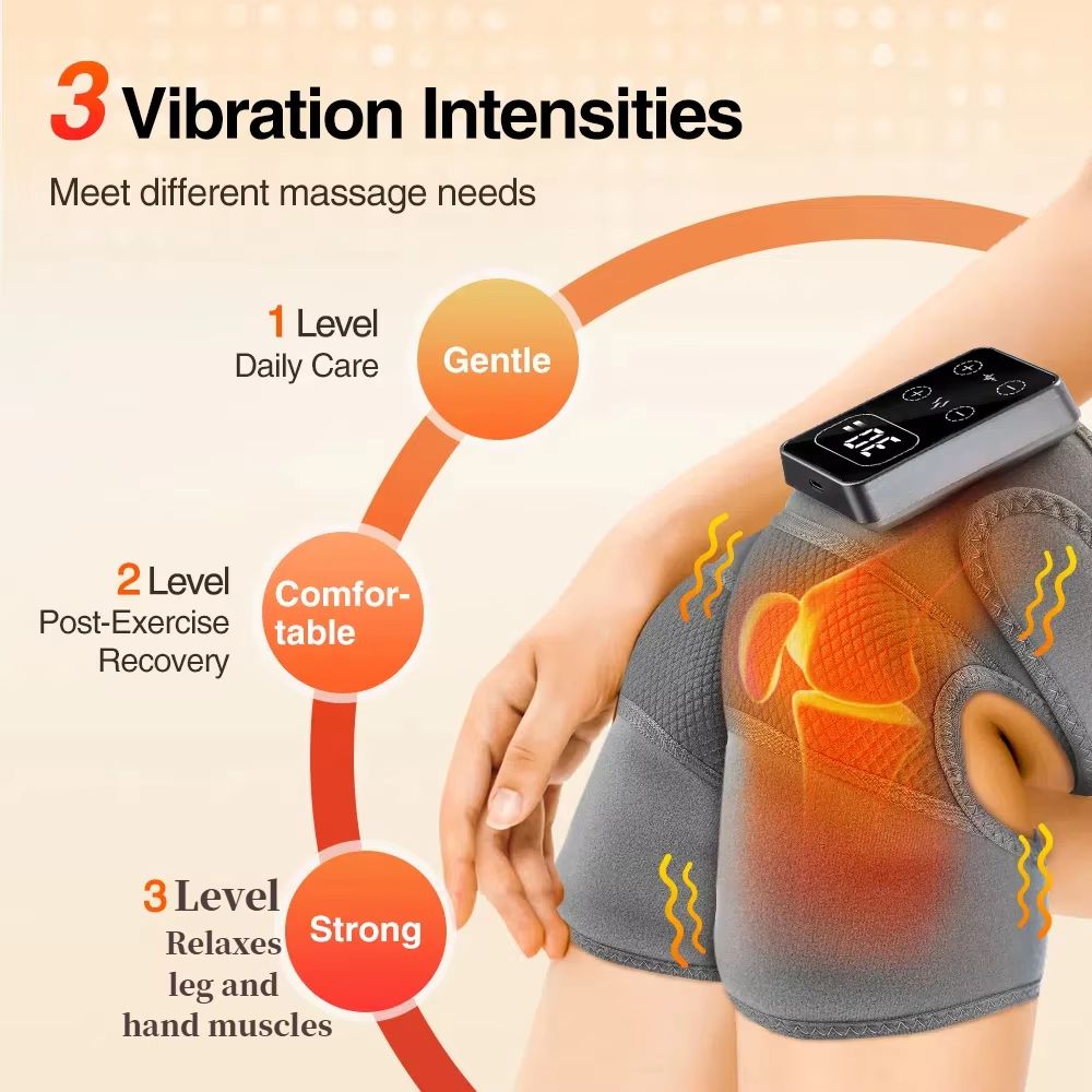 Electric Knee Massager with Heat & Vibration – Joint Pain Relief and Muscle Relaxation Pad