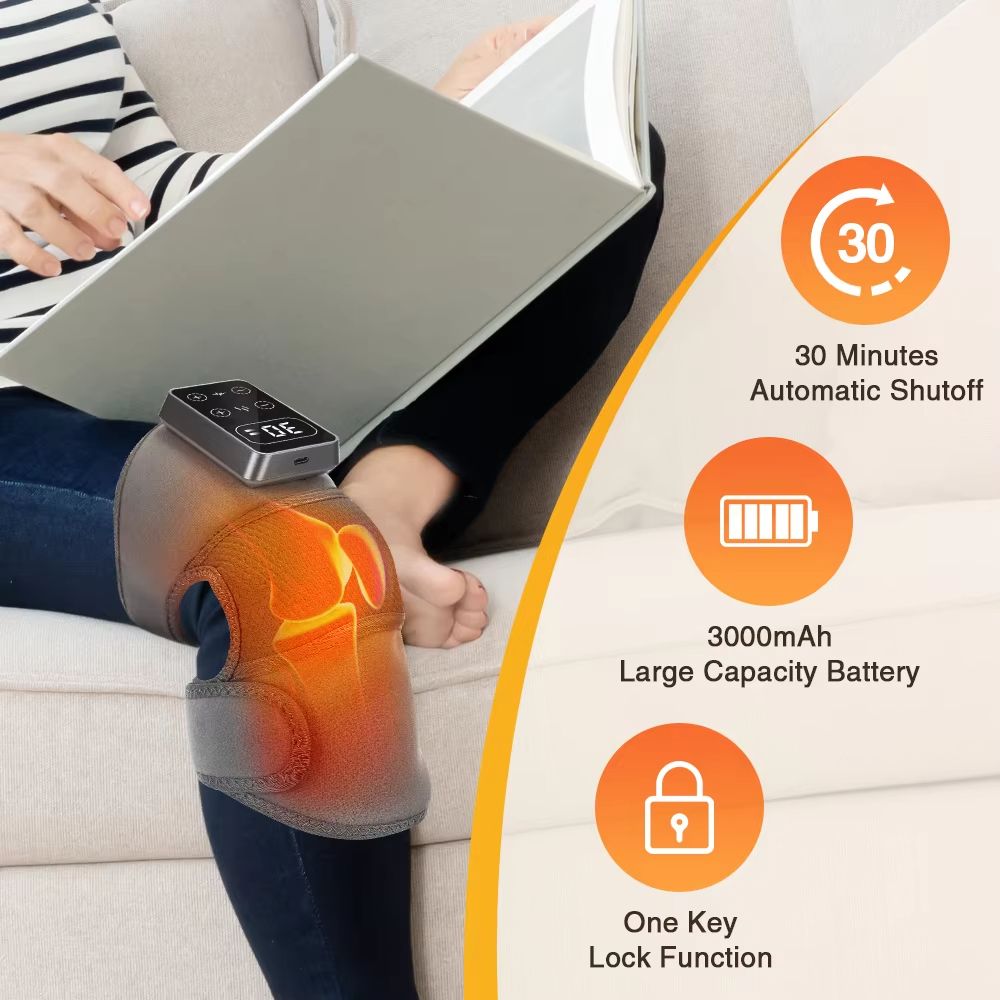 Electric Knee Massager with Heat & Vibration – Joint Pain Relief and Muscle Relaxation Pad