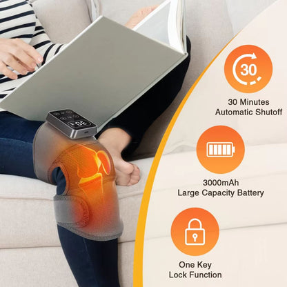 Electric Knee Massager with Heat & Vibration – Joint Pain Relief and Muscle Relaxation Pad