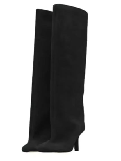 Autumn Winter Women's Knee High Boots – 6cm Slim High Heels, Round Toe Fashion Long Boots, Knight-Inspired Style