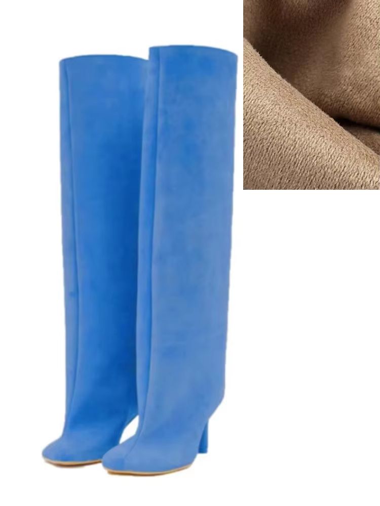 Autumn Winter Women's Knee High Boots – 6cm Slim High Heels, Round Toe Fashion Long Boots, Knight-Inspired Style