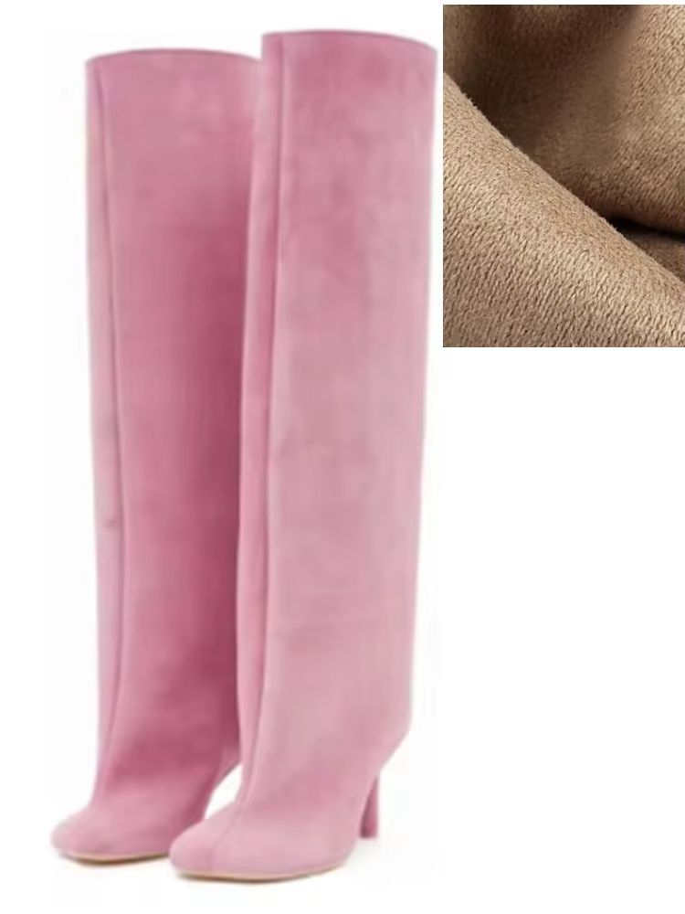 Autumn Winter Women's Knee High Boots – 6cm Slim High Heels, Round Toe Fashion Long Boots, Knight-Inspired Style