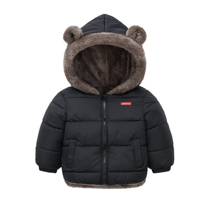 Cozy Winter Warm Coat for Kids, Hooded Baby Boys Girls Jacket in Soft Cotton & Fleece Insulated Padded Outerwear