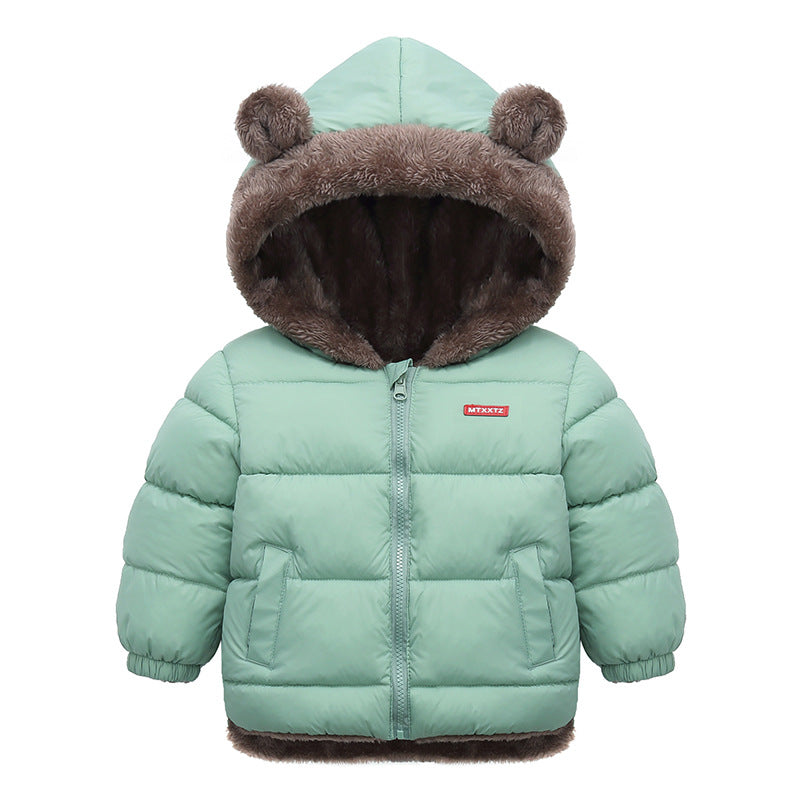 Cozy Winter Warm Coat for Kids, Hooded Baby Boys Girls Jacket in Soft Cotton & Fleece Insulated Padded Outerwear