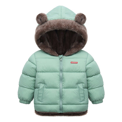 Cozy Winter Warm Coat for Kids, Hooded Baby Boys Girls Jacket in Soft Cotton & Fleece Insulated Padded Outerwear