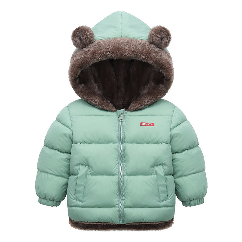 Cozy Winter Warm Coat for Kids, Hooded Baby Boys Girls Jacket in Soft Cotton & Fleece Insulated Padded Outerwear
