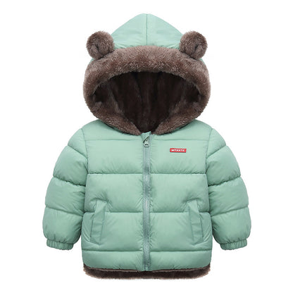 Cozy Winter Warm Coat for Kids, Hooded Baby Boys Girls Jacket in Soft Cotton & Fleece Insulated Padded Outerwear