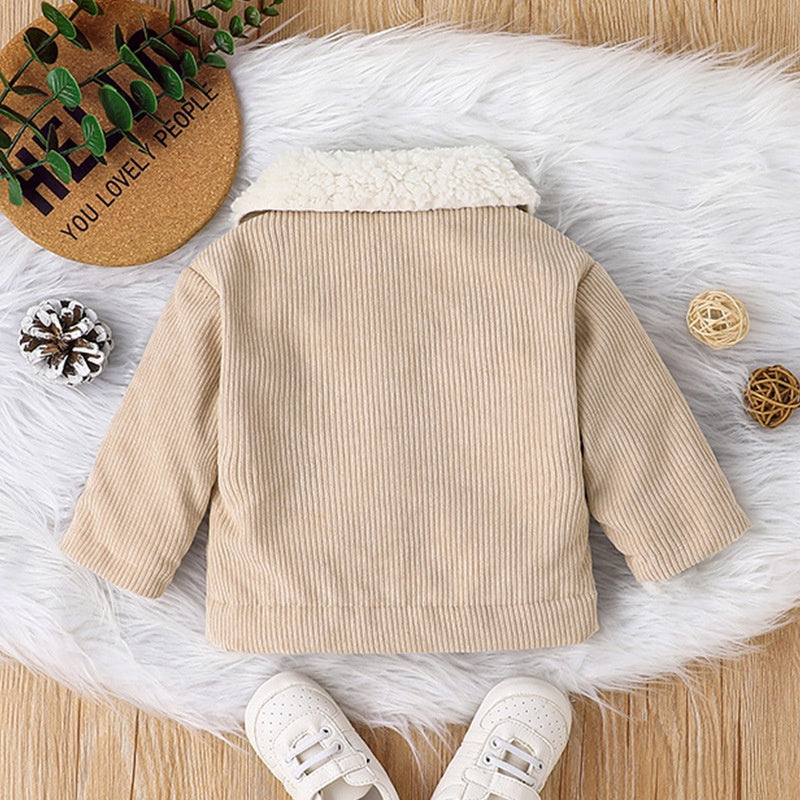 Warm Jacket Outwear For Newborn Baby Boy, Casual Fashion Winter Cotton Coat with Long Sleeve, Toddler Kids