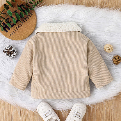 Warm Jacket Outwear For Newborn Baby Boy, Casual Fashion Winter Cotton Coat with Long Sleeve, Toddler Kids