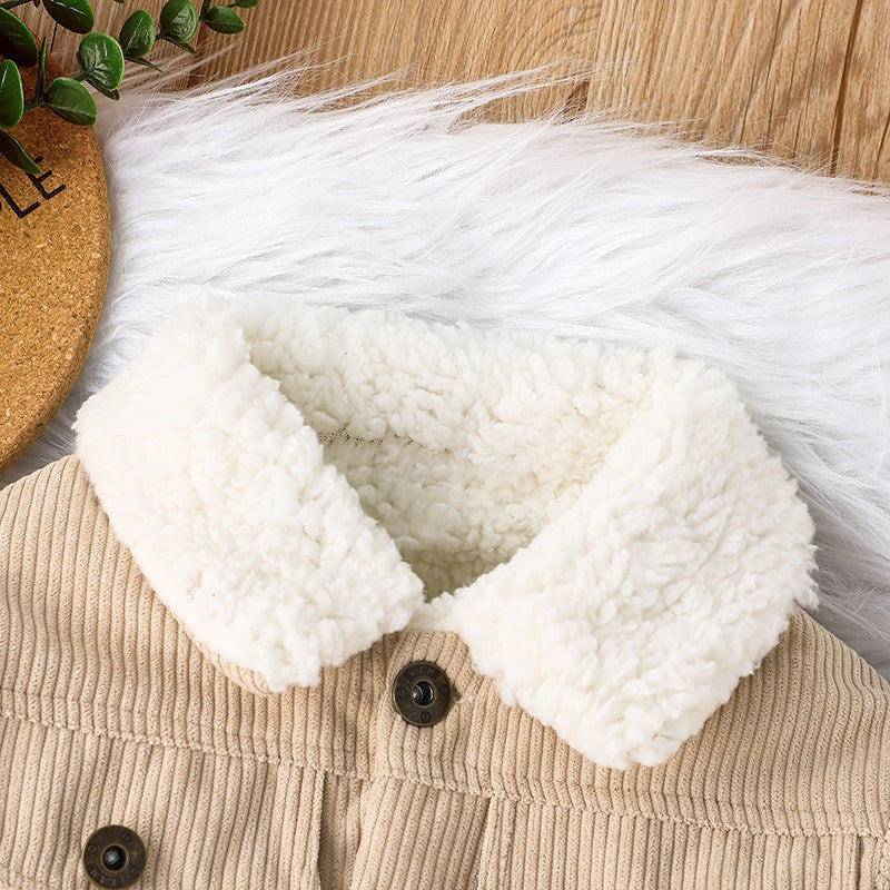 Warm Jacket Outwear For Newborn Baby Boy, Casual Fashion Winter Cotton Coat with Long Sleeve, Toddler Kids