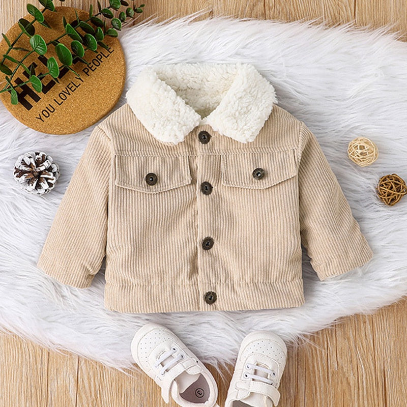 Warm Jacket Outwear For Newborn Baby Boy, Casual Fashion Winter Cotton Coat with Long Sleeve, Toddler Kids