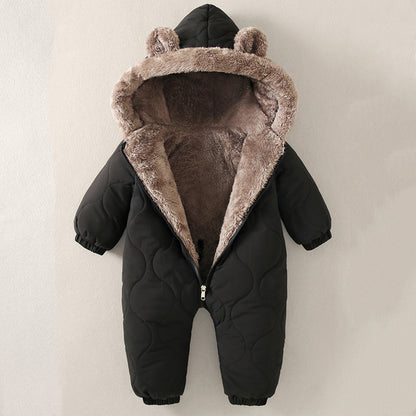 Newborn Baby Girl Clothes, Baby Boy Jumpsuit: Winter Snowsuit with Plus Velvet, Thick 0-3 Years Romper Overalls Toddler