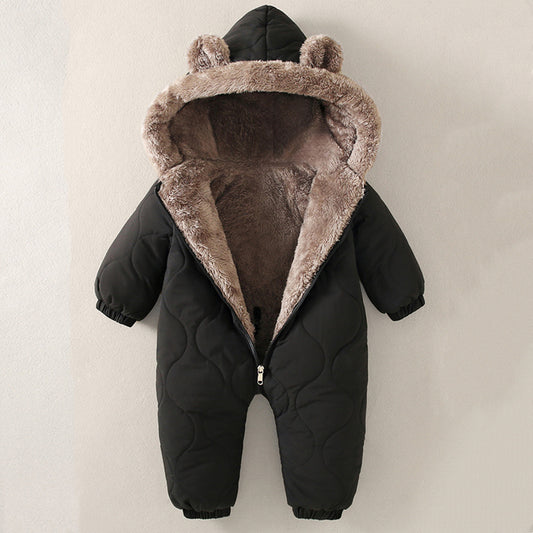Newborn Baby Girl Clothes, Baby Boy Jumpsuit: Winter Snowsuit with Plus Velvet, Thick 0-3 Years Romper Overalls Toddler