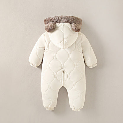 Newborn Baby Girl Clothes, Baby Boy Jumpsuit: Winter Snowsuit with Plus Velvet, Thick 0-3 Years Romper Overalls Toddler