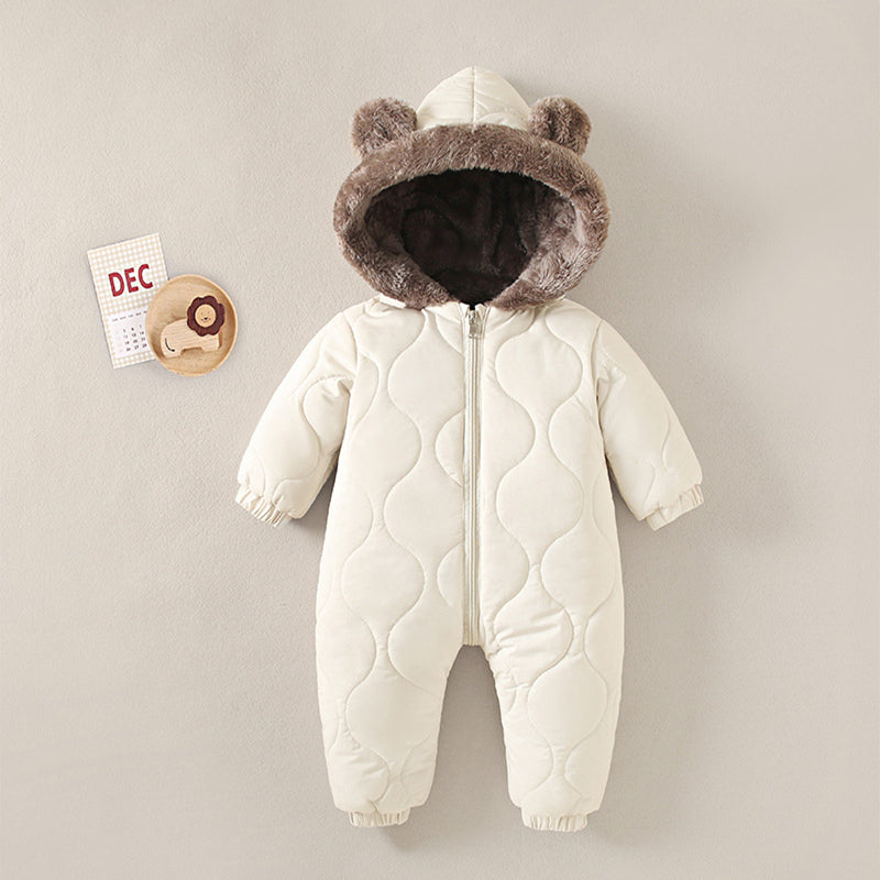 Newborn Baby Girl Clothes, Baby Boy Jumpsuit: Winter Snowsuit with Plus Velvet, Thick 0-3 Years Romper Overalls Toddler
